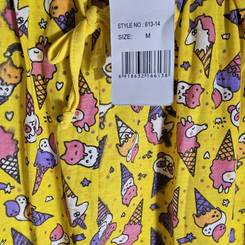 NWOT Size Medium Yellow Patterned Women's Pajama Pants - Picture 7 of 7
